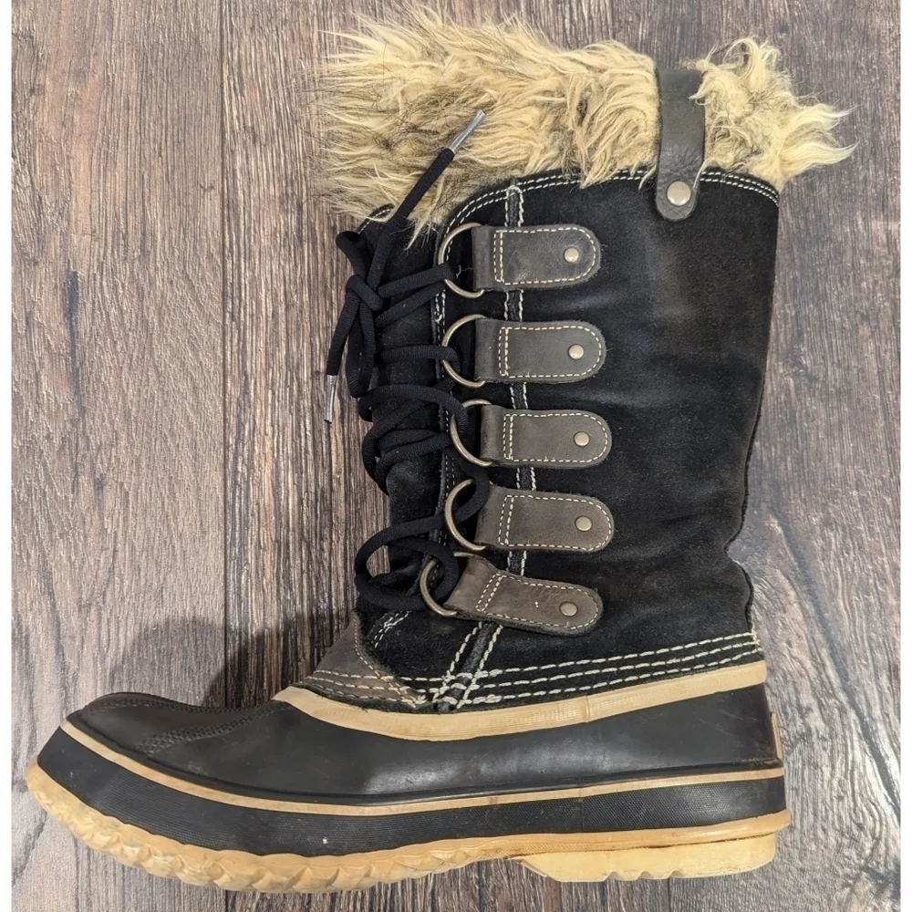 Sorel Joan of Arctic Black Quarry Winter Snow Boots Size 8
